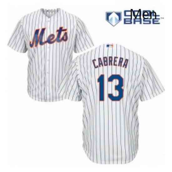 Mens Majestic New York Mets 13 Asdrubal Cabrera Replica White Home Cool Base MLB Jersey